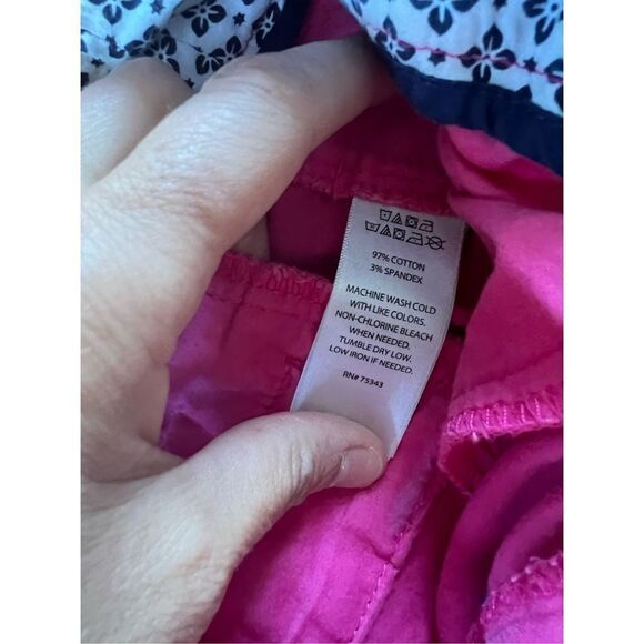 Cambridge dry goods hot pink and navy blue shark print shorts 2 - Picture 2 of 4